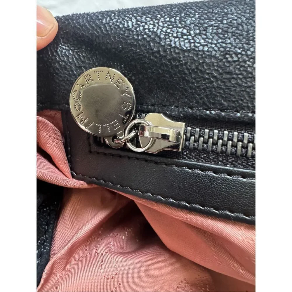 STELLA MCCARTNEY NWOT black The Falabella mini vegetarian brushed-leather